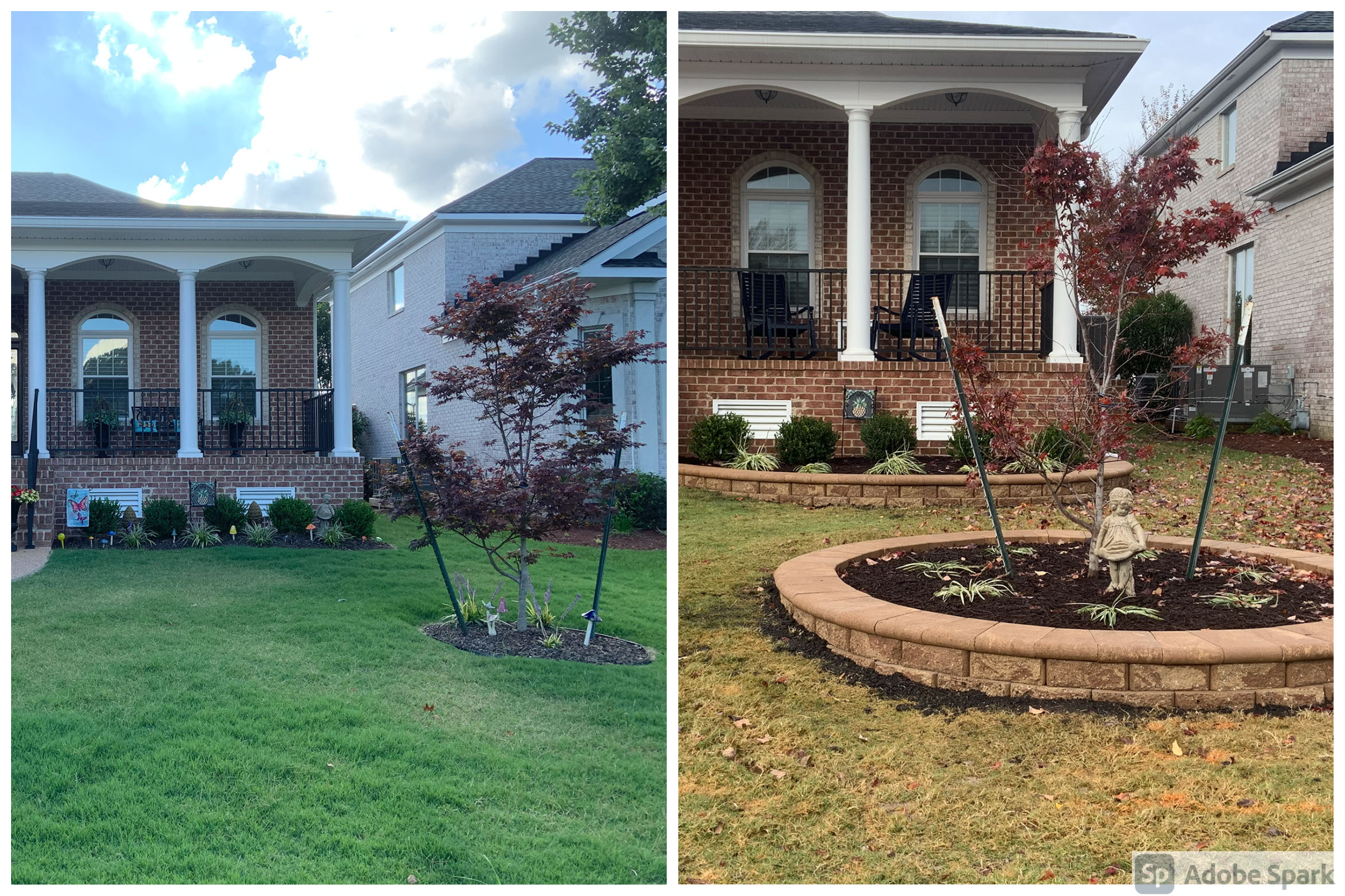 Foundation Plantings & Stone Wall